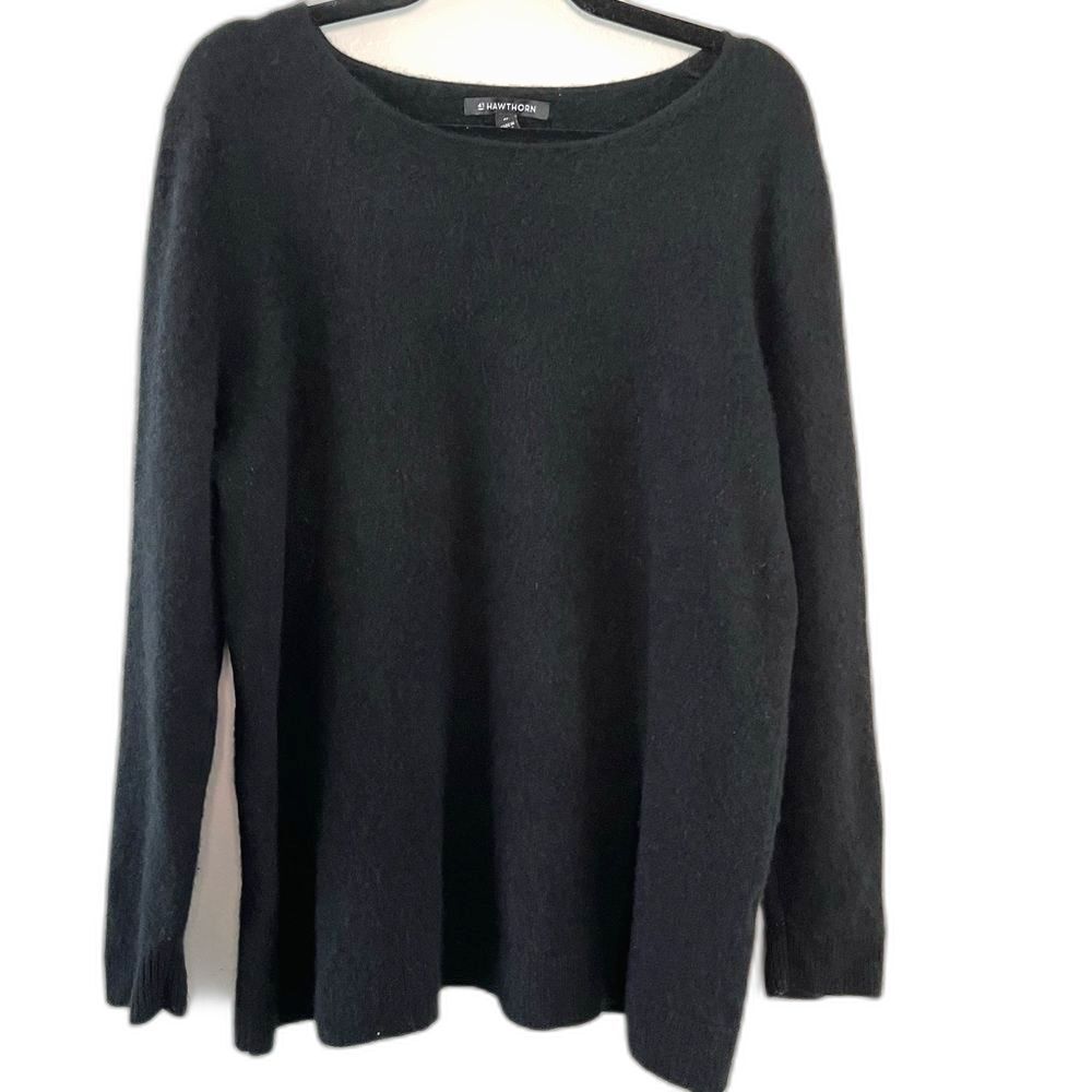 41 Hawthorn 100% Cashmere Crewneck Sweater Women's Plus Size 3X Black